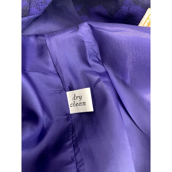 Pendleton Purple & Black Virgin Wool Floral Blazar Size 14 - Picture 6 of 9